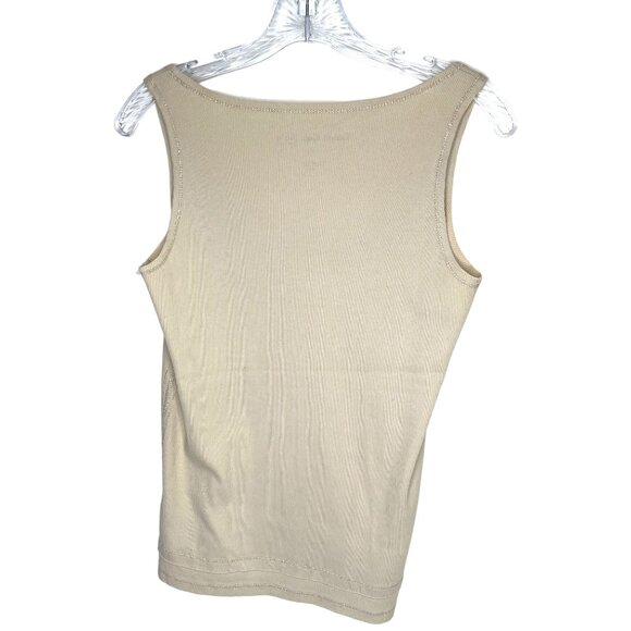 Calvin Klein Jeans Medium Sleeveless Tan/Beige Tank Top 85m - Picture 2 of 6